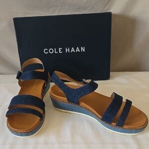 Cole Haan Denim Wedge Sandals
